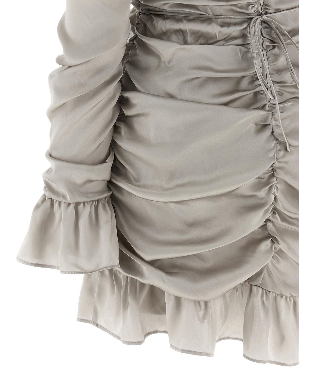 ROTATE BIRGER CHRISTENSEN Gray Ls Mini Bow Dress