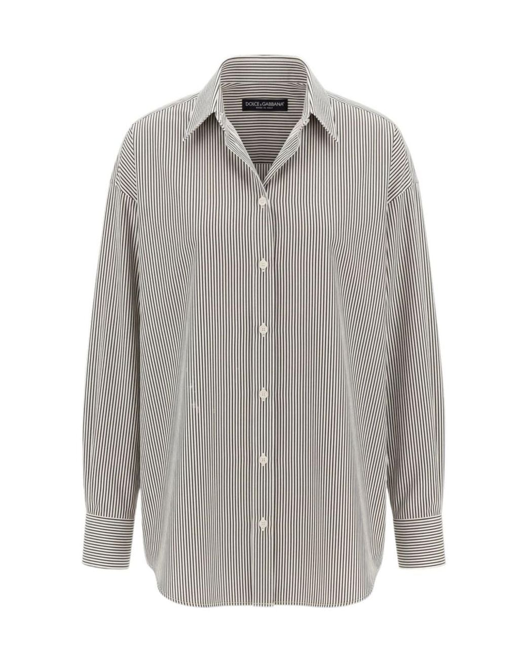 Dolce & Gabbana Gray Relaxed Striped Shirt