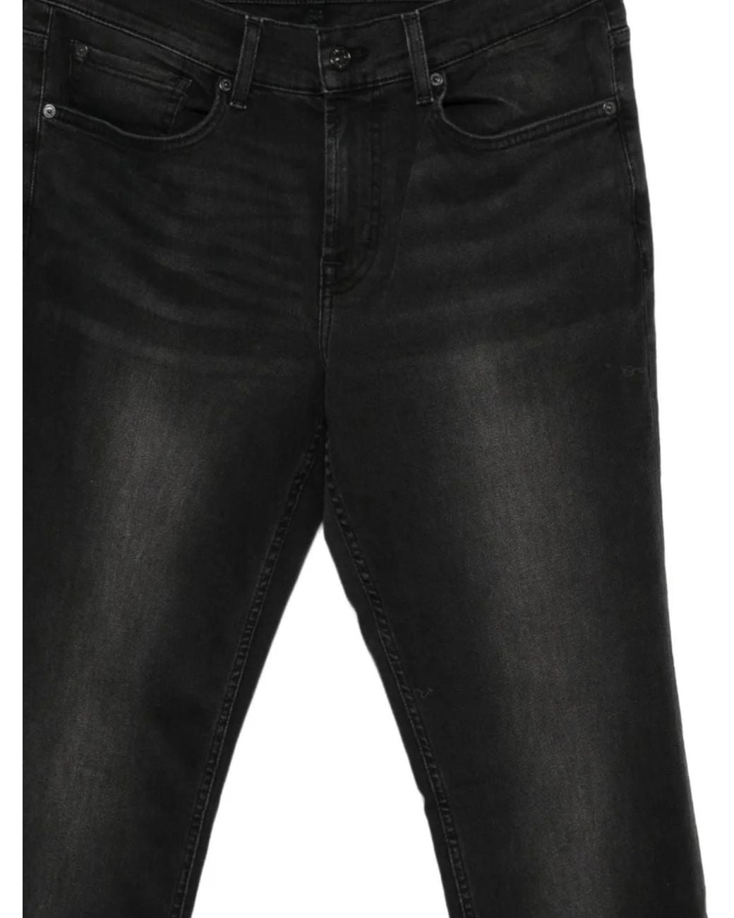7 For All Mankind Black Slimmy Faded-Effect Jeans for men