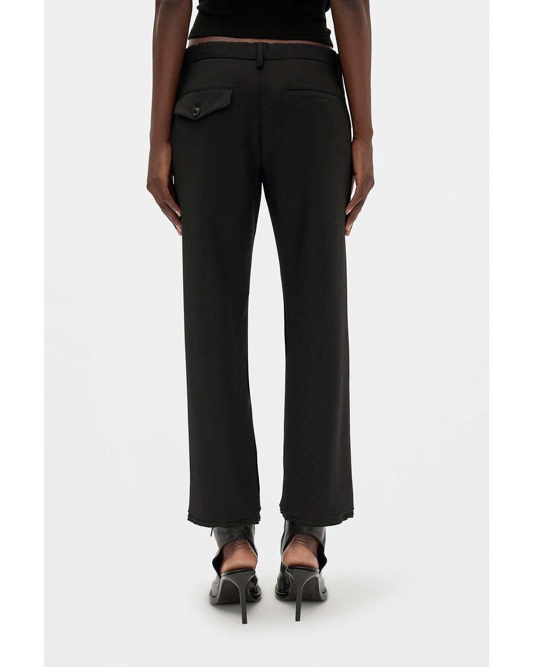 Ann Demeulemeester Black Straight-Leg Pants