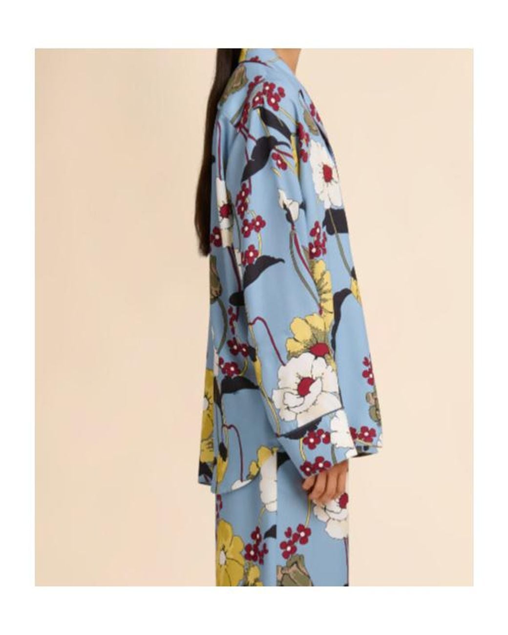 Marni Blue Floral Print Long-Sleeve Shirt