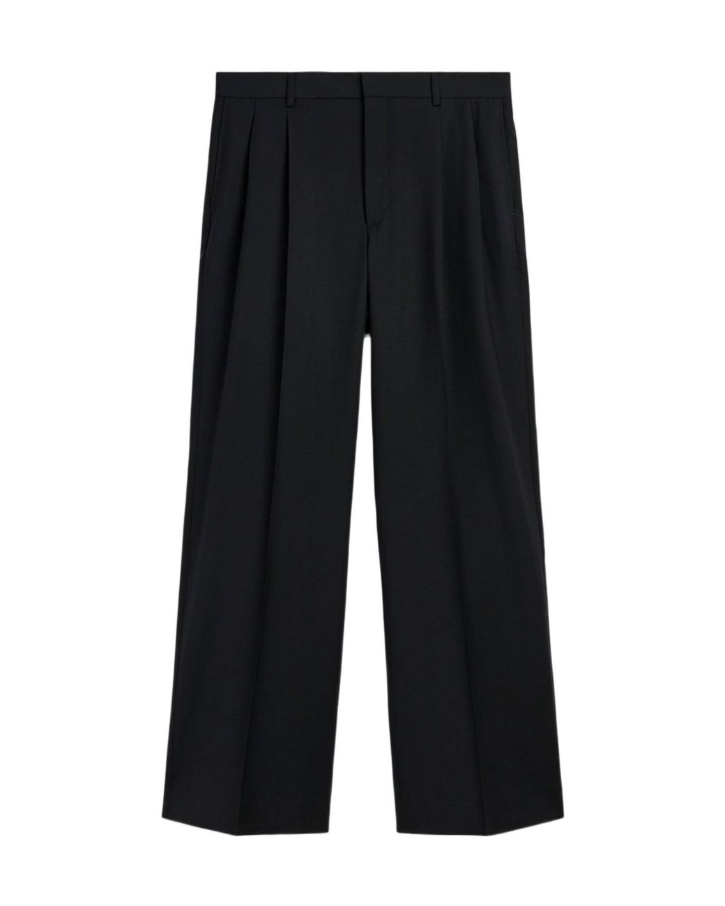 sunflower Black Wool Pleated Casual Pants for men