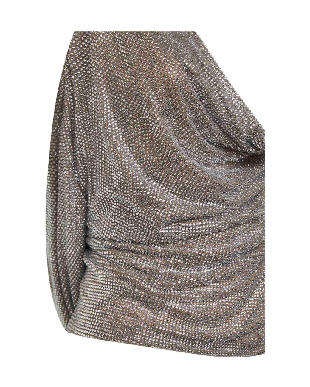 GIUSEPPE DI MORABITO Gray Draped Crystal Top