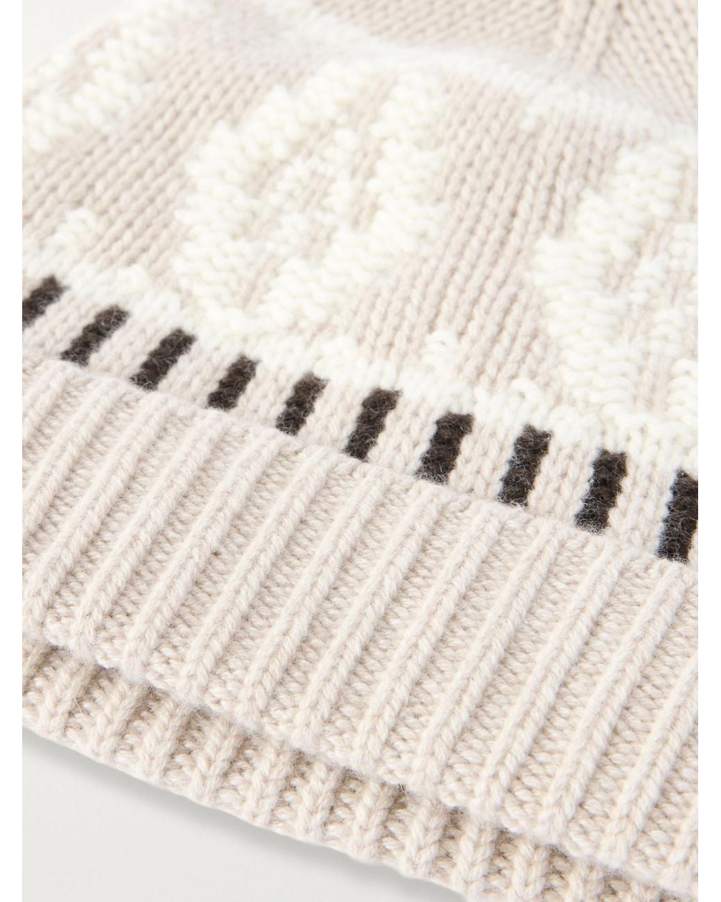 arch4 White Lorenz Fair Isle Cashmere Beanie