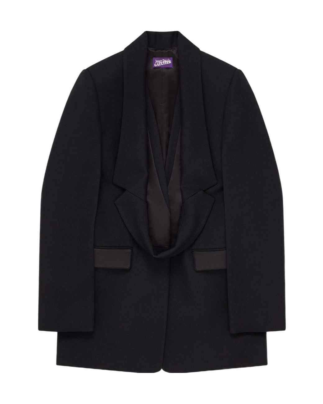 Jean Paul Gaultier Blue Reversed Collar Fitted Blazer