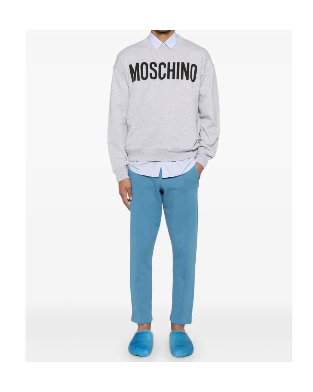 Moschino Blue Elastic Waist Casual Pants for men