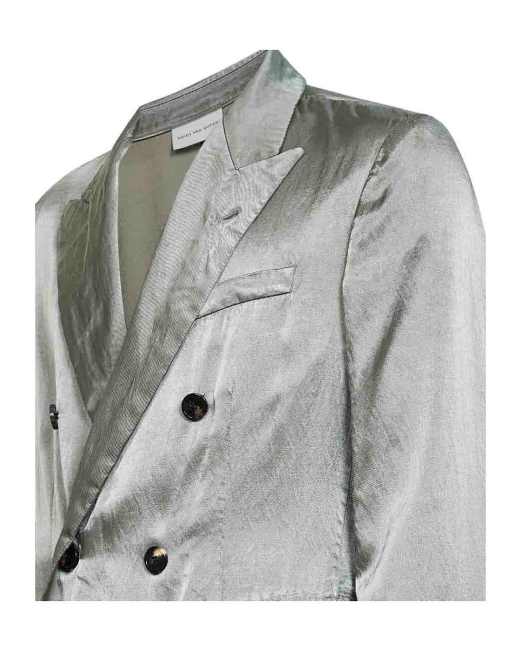 Dries Van Noten Gray Balto Double-Breasted Blazer for men
