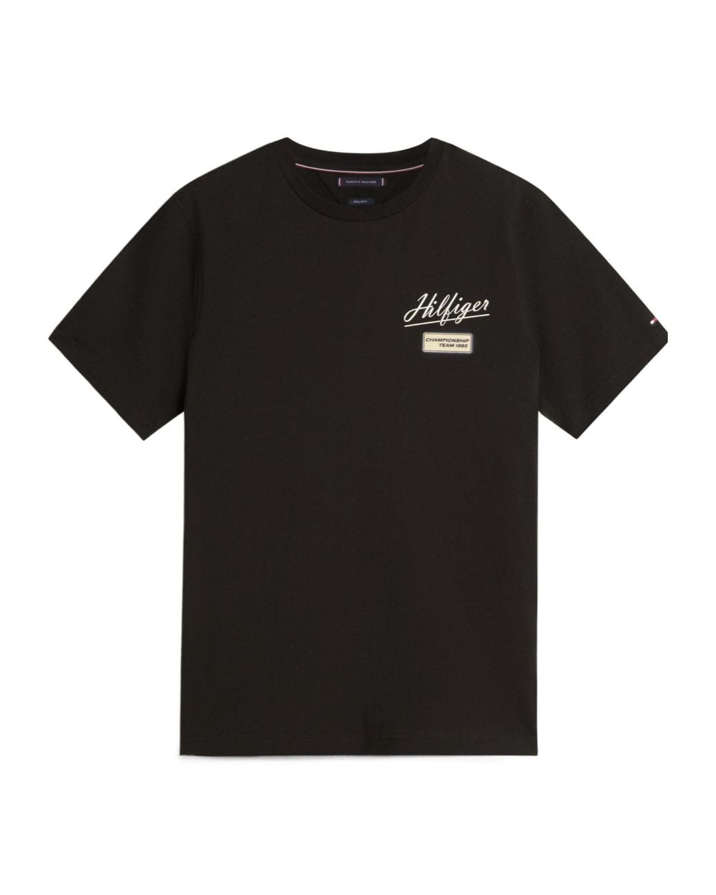 Tommy Hilfiger Black Logo Short Sleeve T-Shirt for men