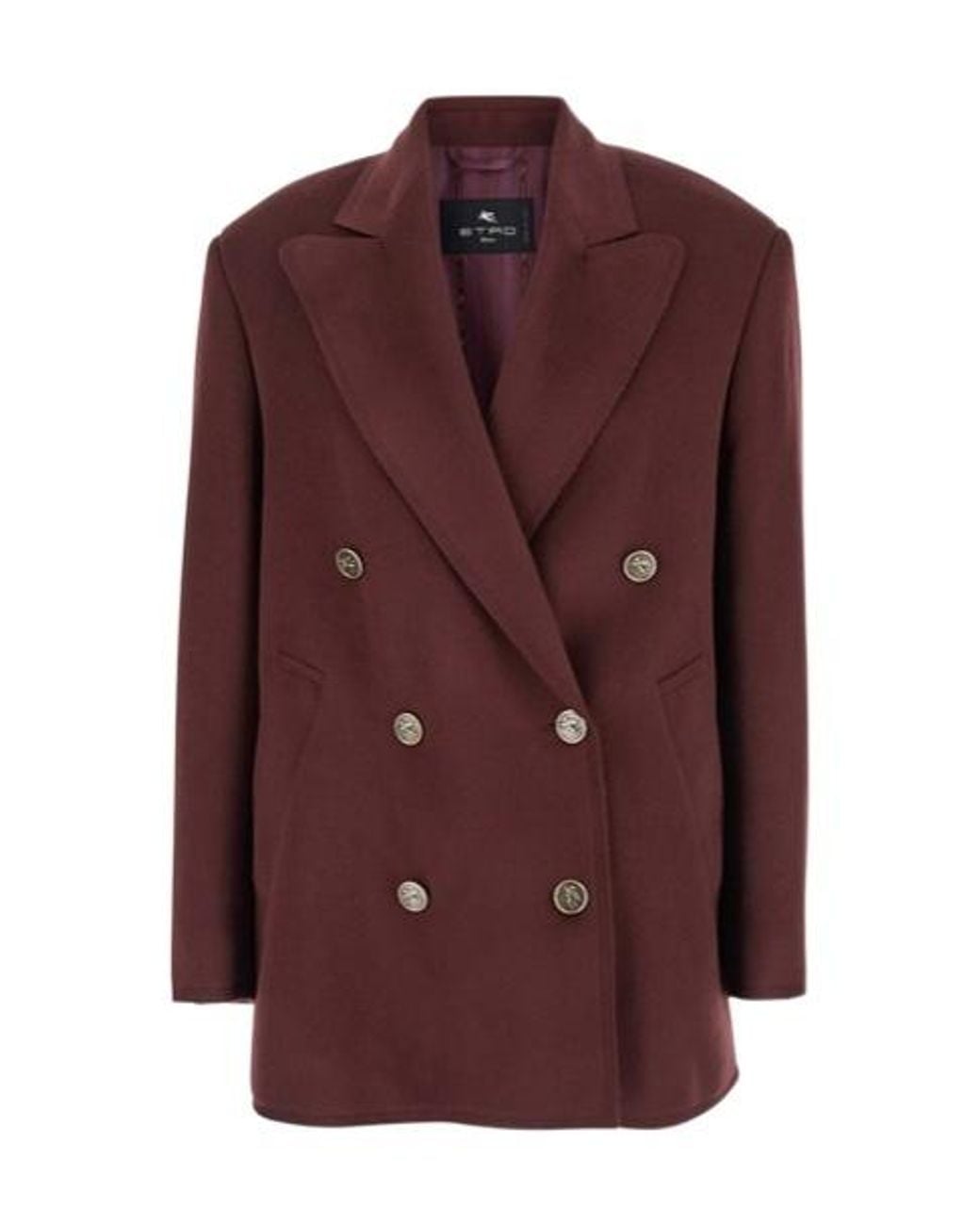 Etro Purple Double-Breasted Oversized Blazer