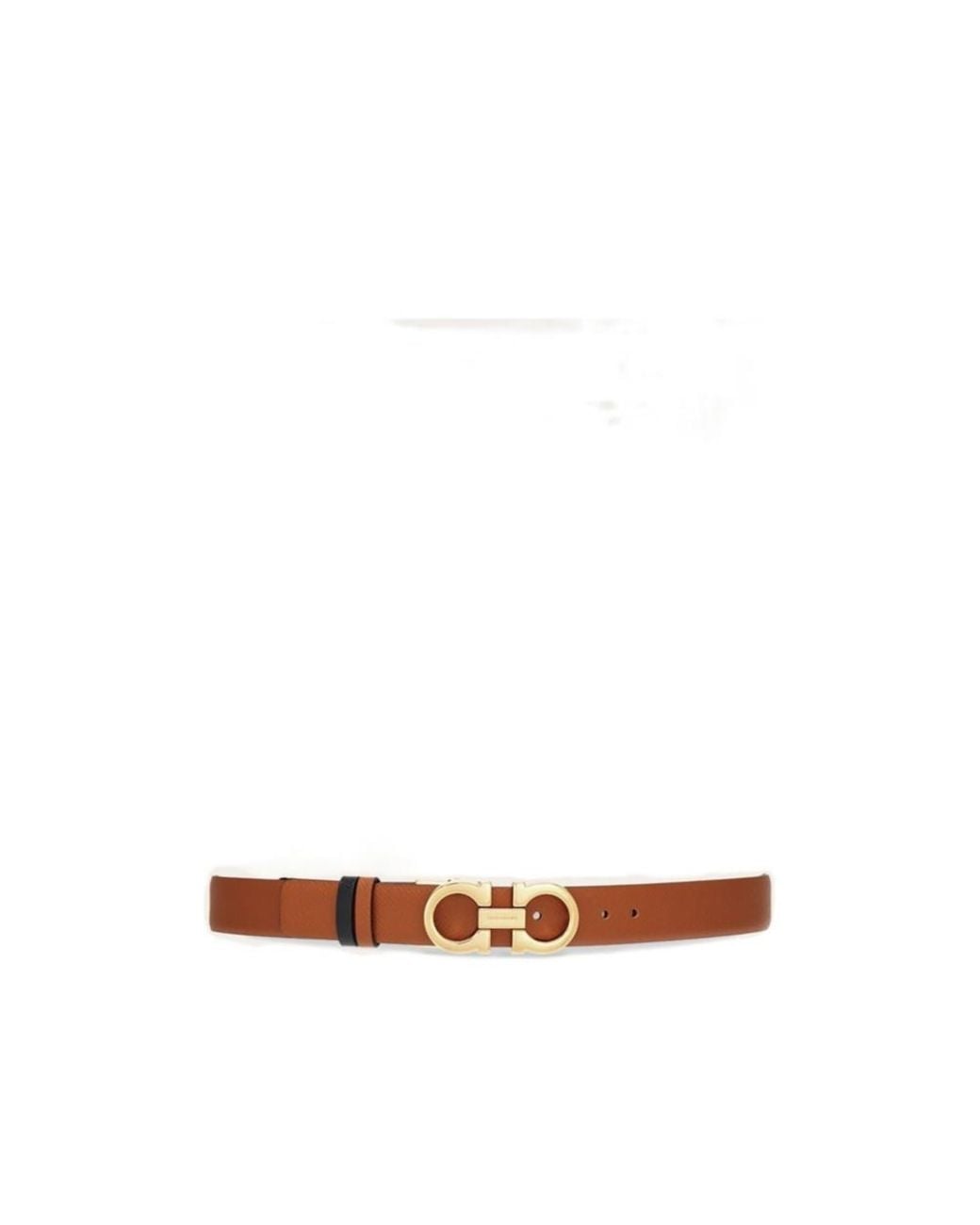 Ferragamo White Ferragamo Gancini Buckle Reversible Belt
