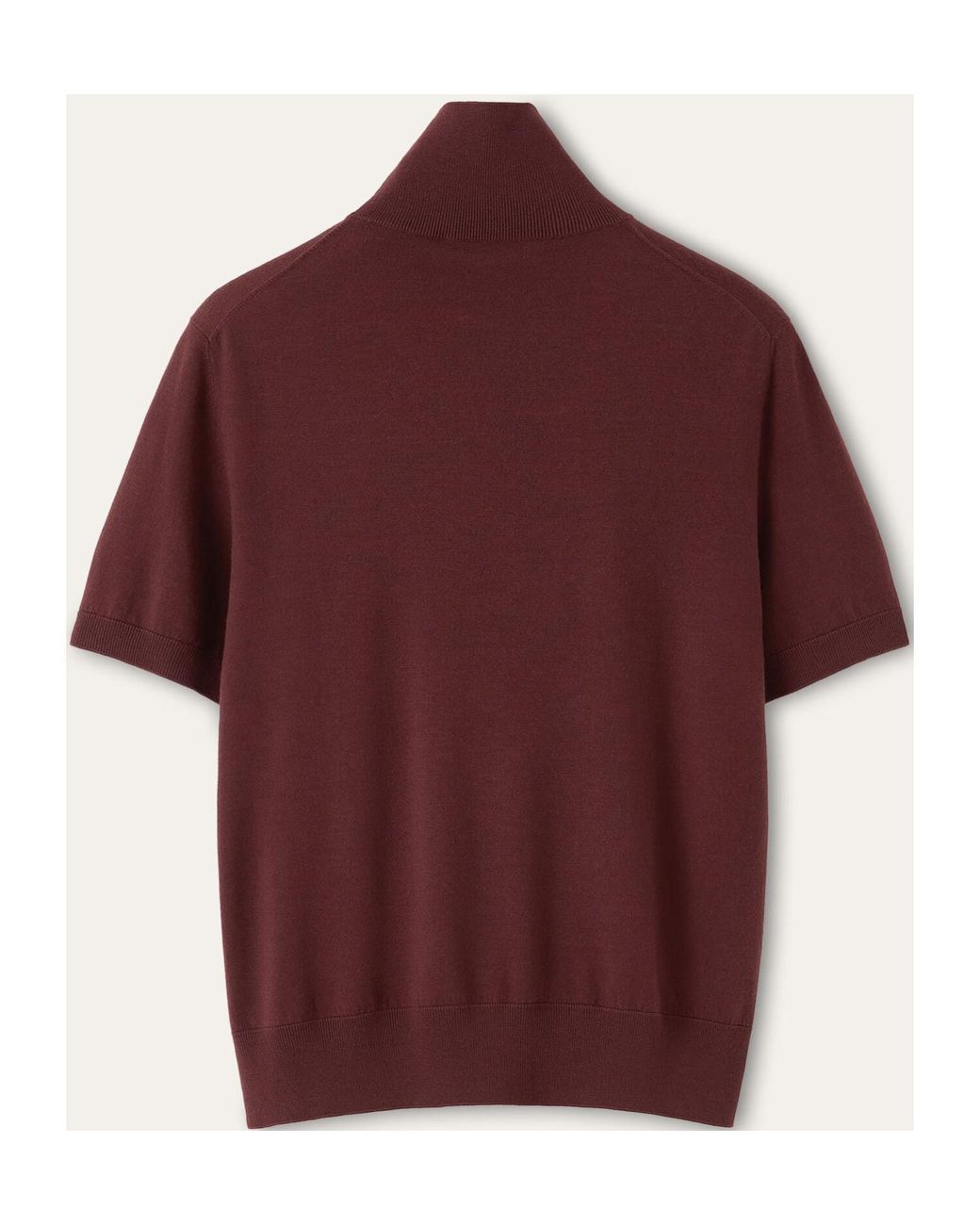Loro Piana Red Short-Sleeved Turtleneck Sweater