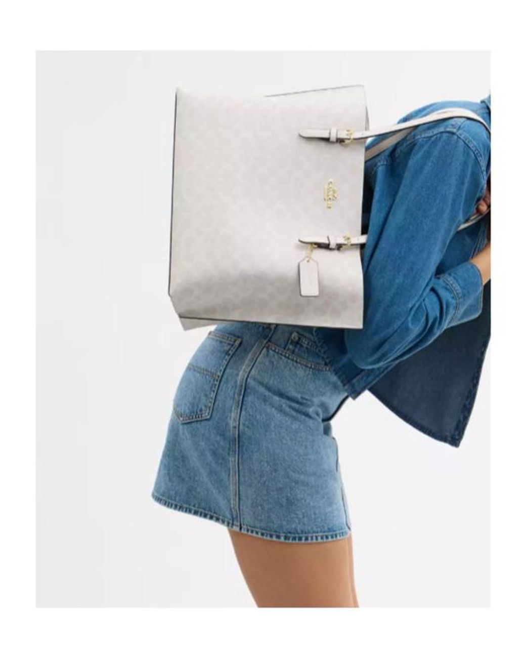 COACH White Mollie Tote Bag