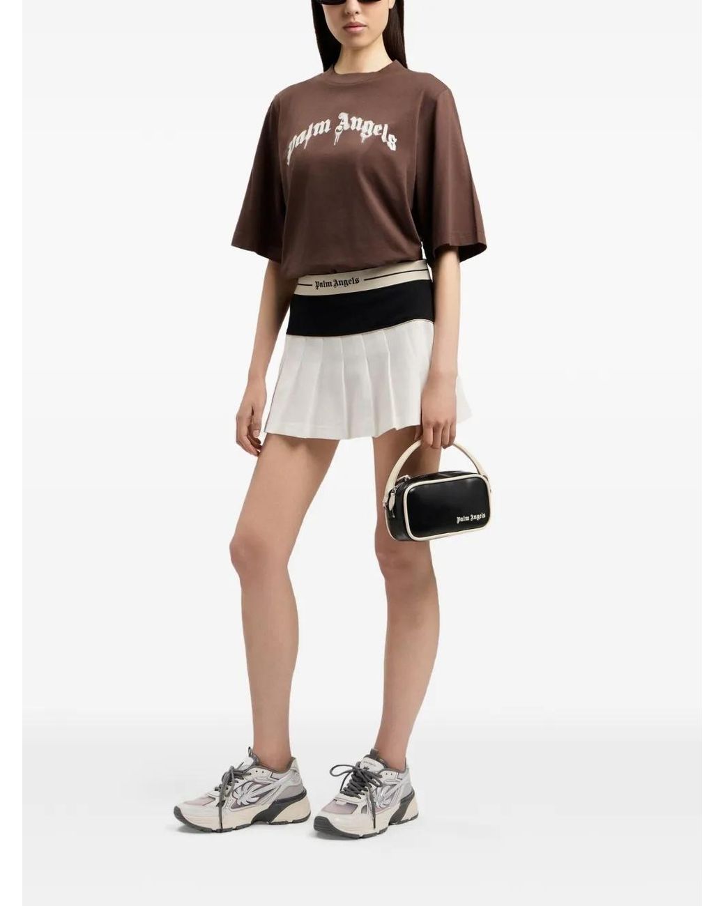 Palm Angels Black Curved Logo Boxy T-Shirt