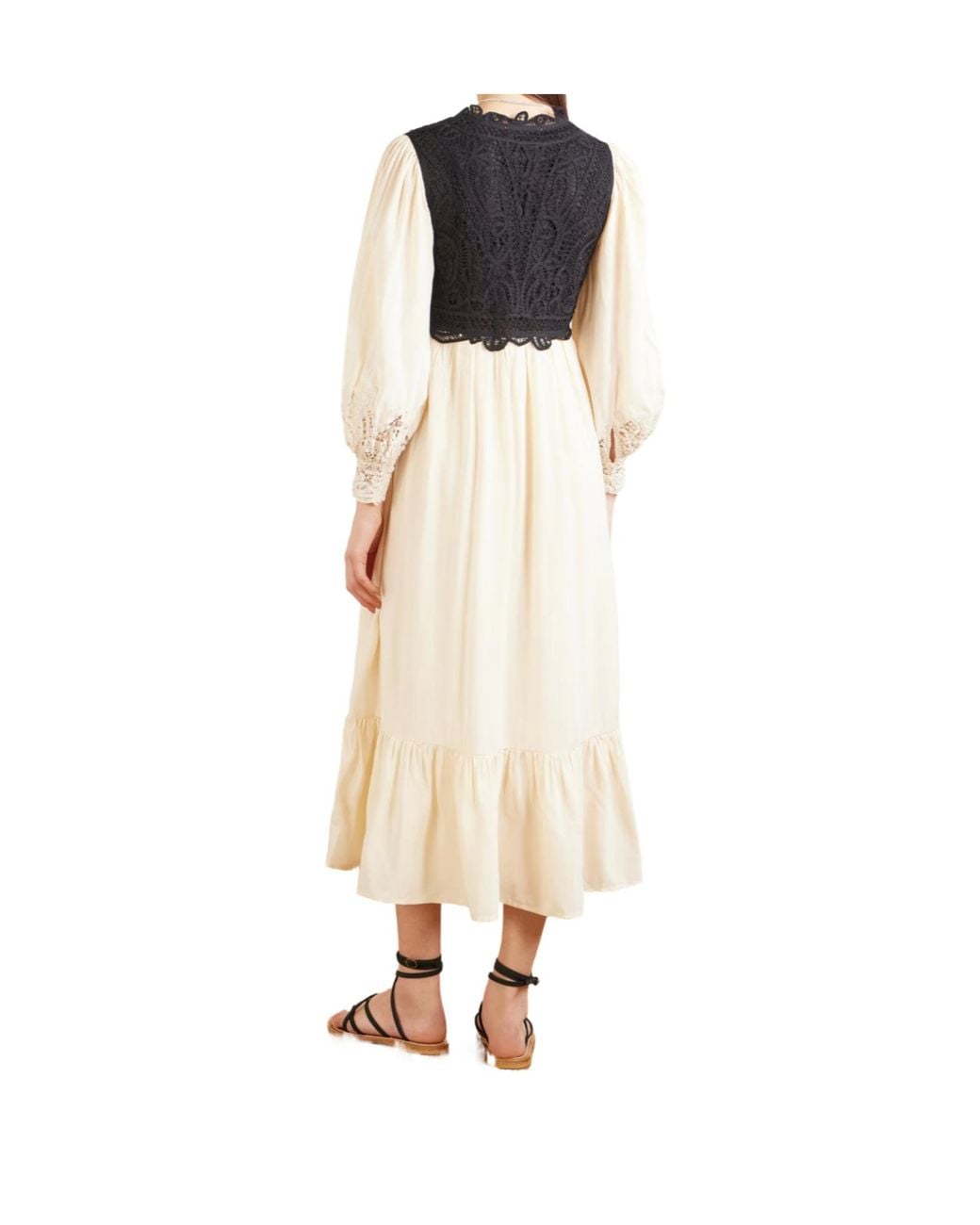 Sea White Adelina Woven And Guipure Lace Maxi Dress