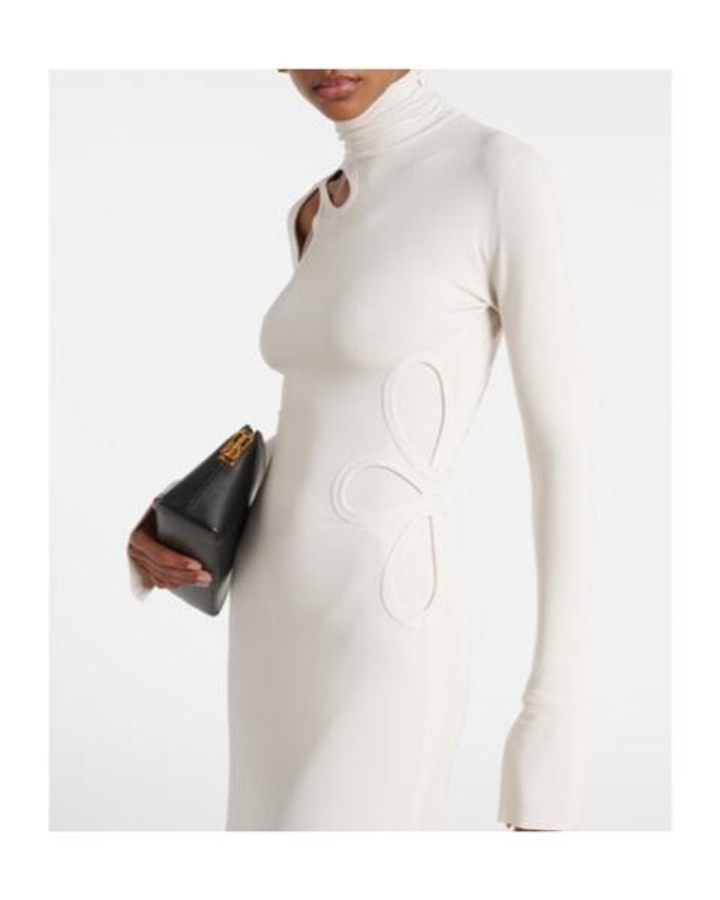 Victoria Beckham White Cutout Jersey Midi Dress