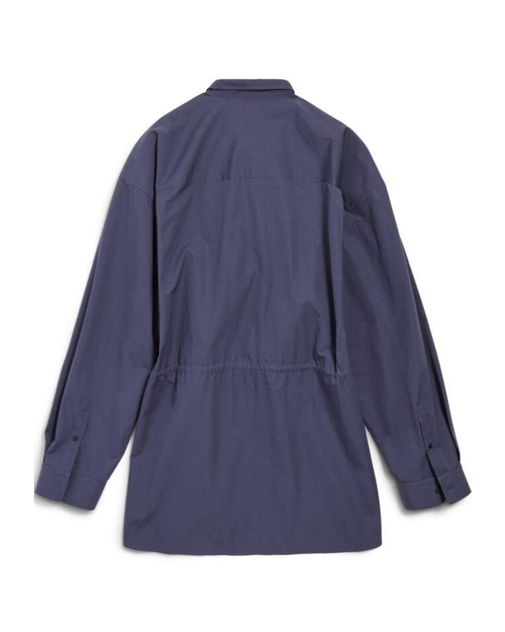 Balenciaga Blue Cotton Mini Shirt Dress