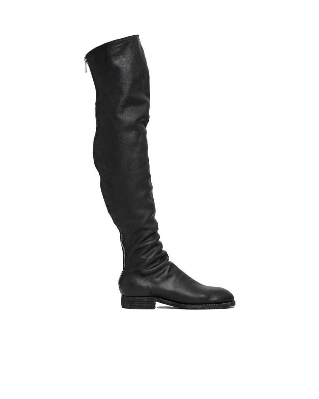 Guidi Black Thigh-Lenth Leather Boots