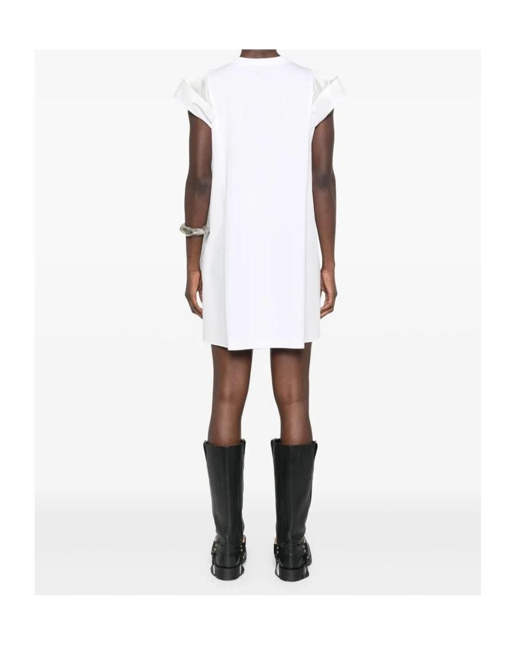 Sacai White Layer-Detail Mini Dress