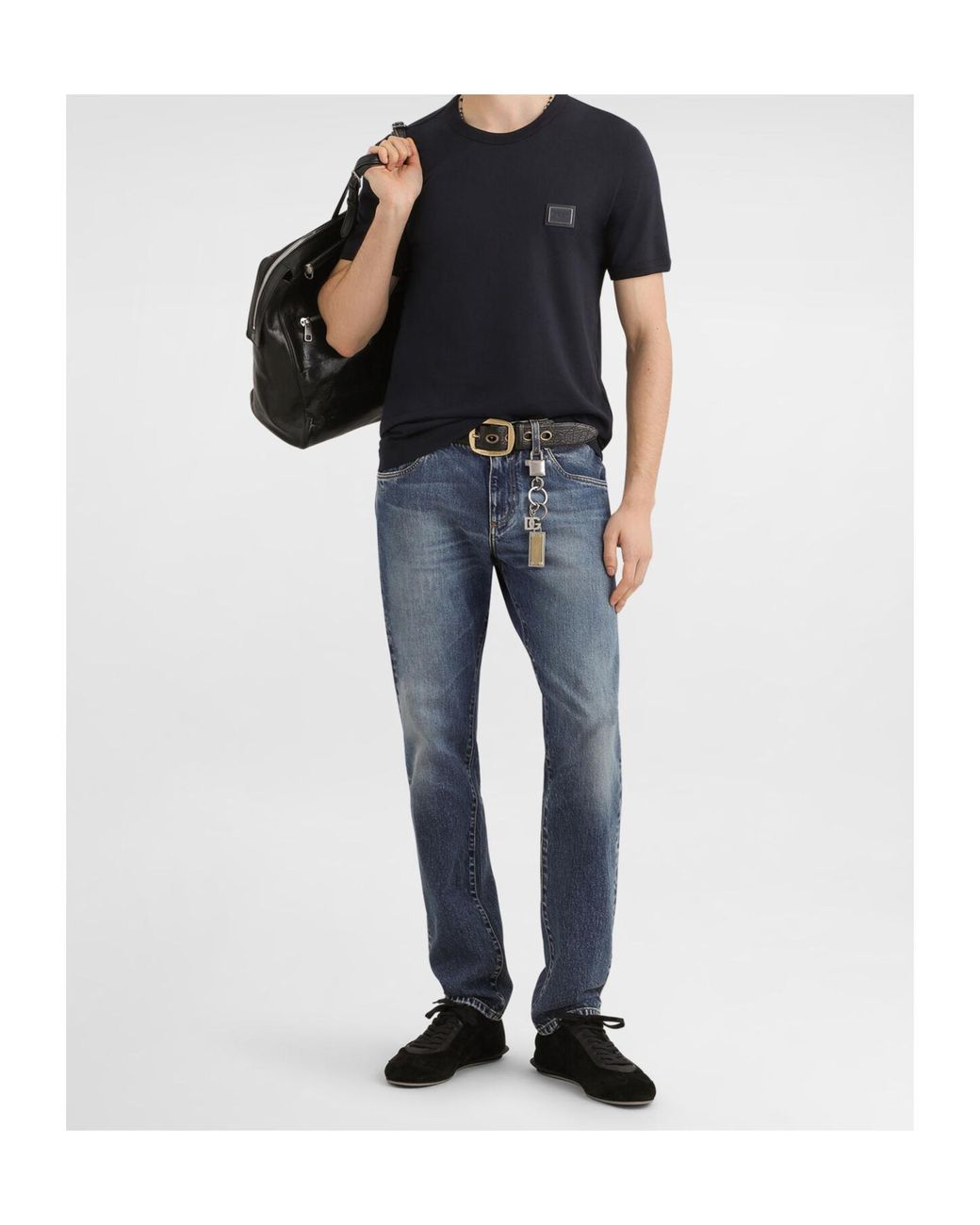 Dolce & Gabbana Blue Slim-Fit Distressed Jeans for men