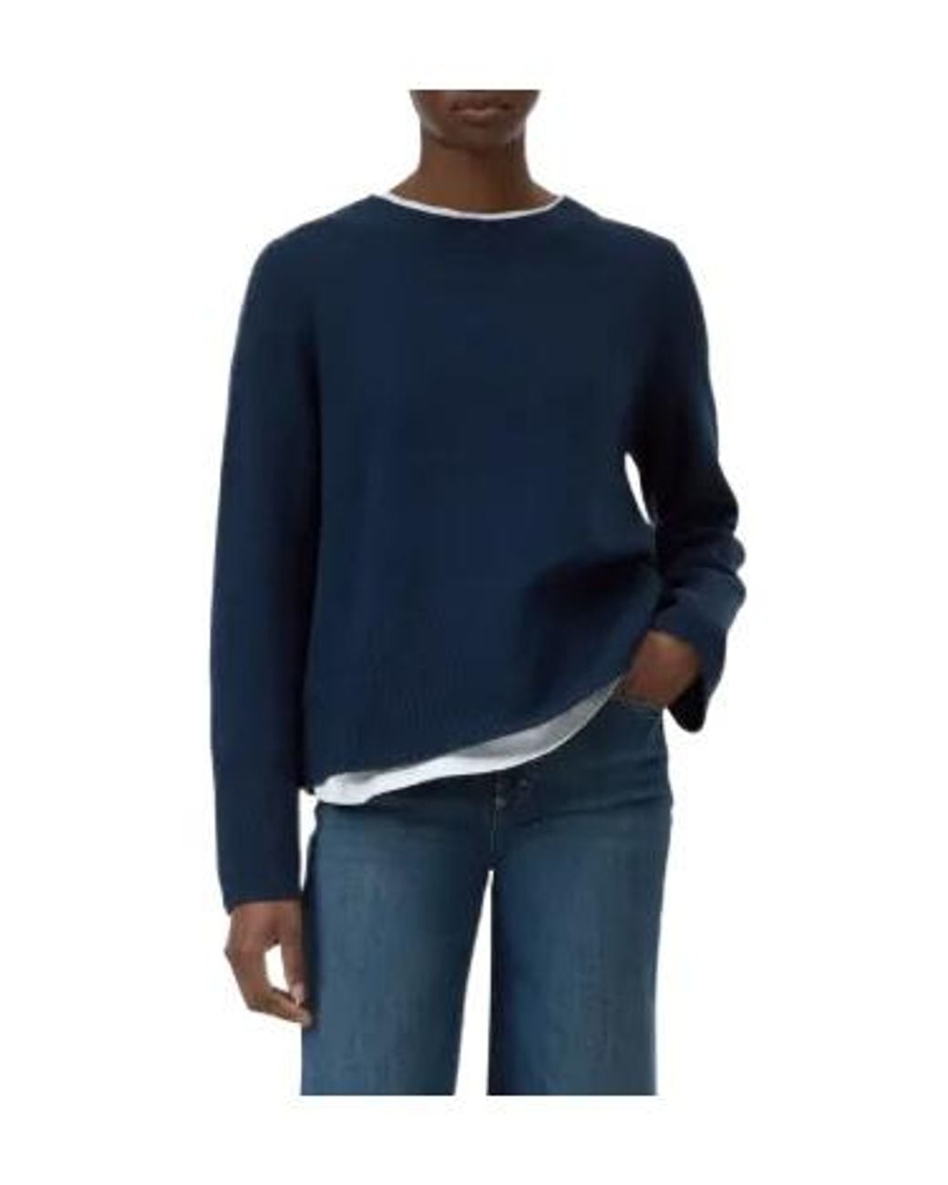 Closed Blue Long-Sleeve Crew-Neck Sweater