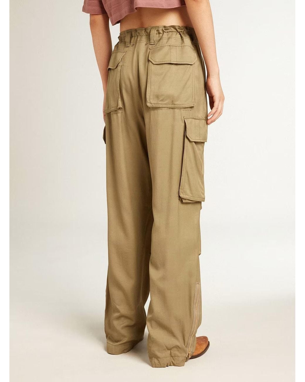 Golden Goose Deluxe Brand Green Colored Viscose Cargo Pants