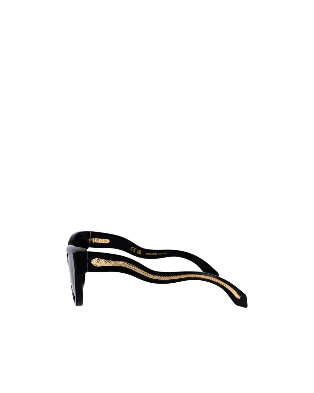 Roberto Cavalli Black Snake-Detail Cat-Eye Sunglasses