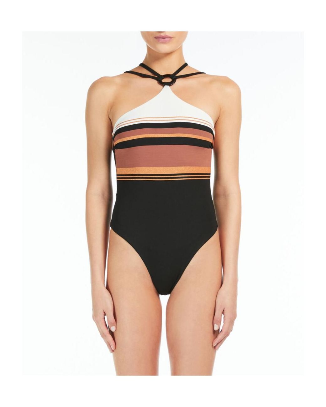 Max Mara White Jacquard Muslin One-Piece Swimsuit