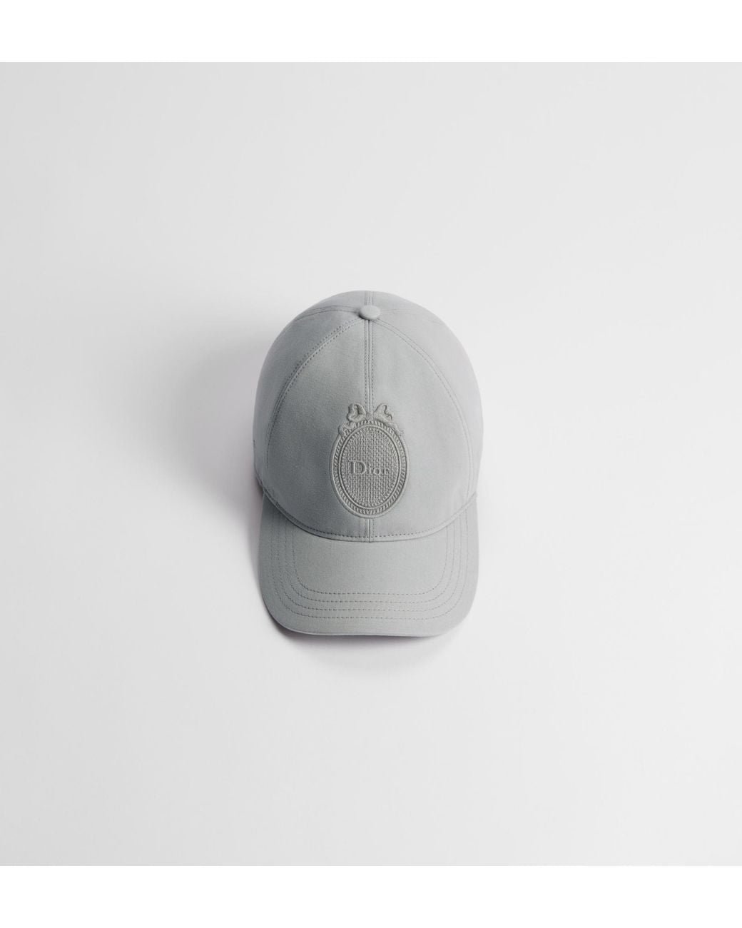 Dior Gray Embroidered Logo Baseball Hat