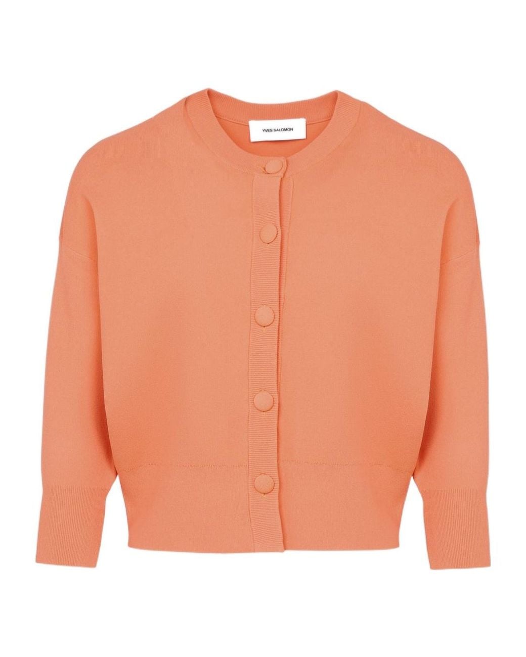 Yves Salomon Orange Cropped Cardigan