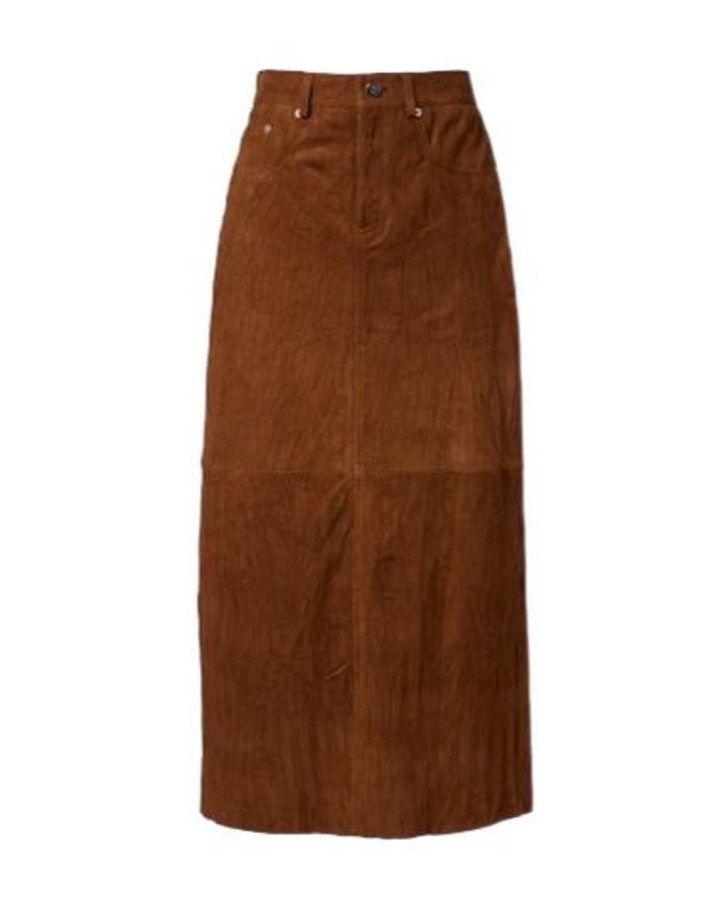 Proenza Schouler Brown Label Nayah Suede Midi Skirt
