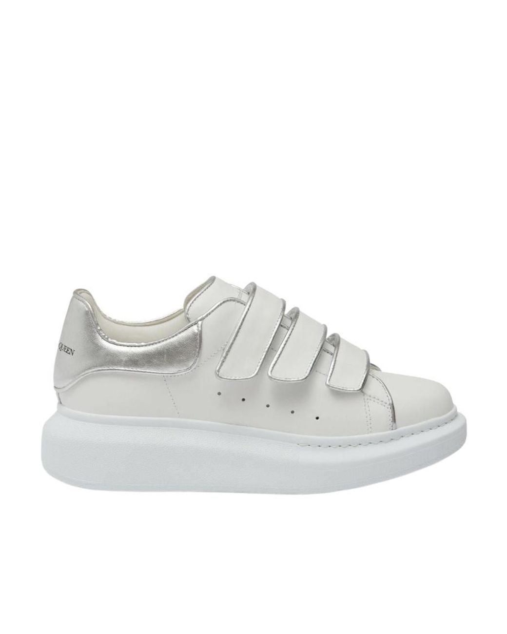 McQueen Gray Touch-Strap Low-Top Sneakers