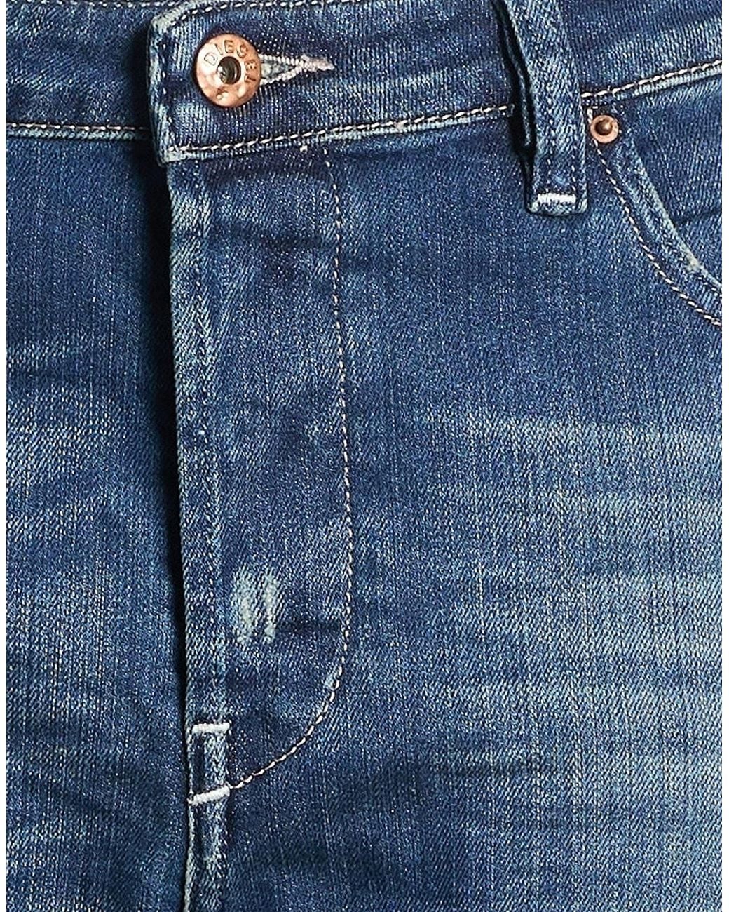 DIESEL Blue Dark Ripped Skinny Jeans
