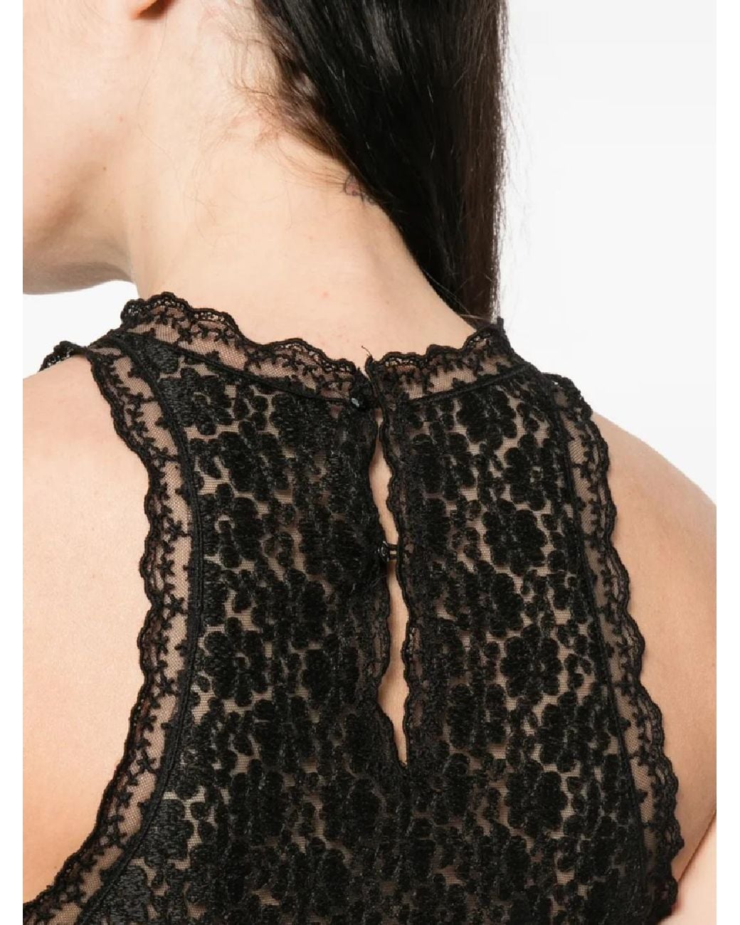 Ermanno Scervino Black Embroidery Tank Top
