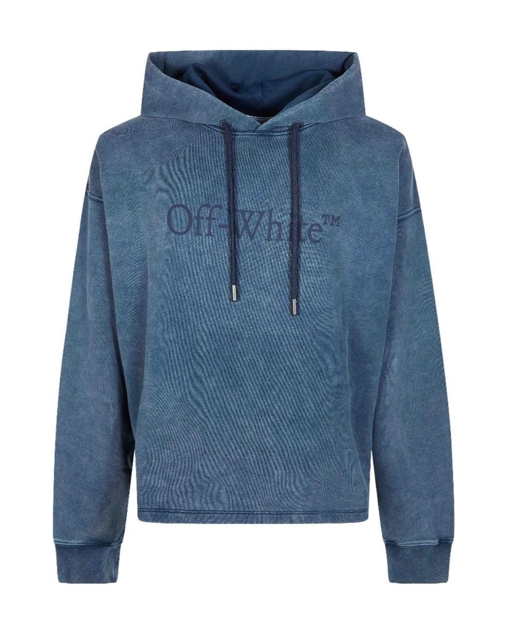 Off-White c/o Virgil Abloh Blue Laundry Loose Hoodie for men