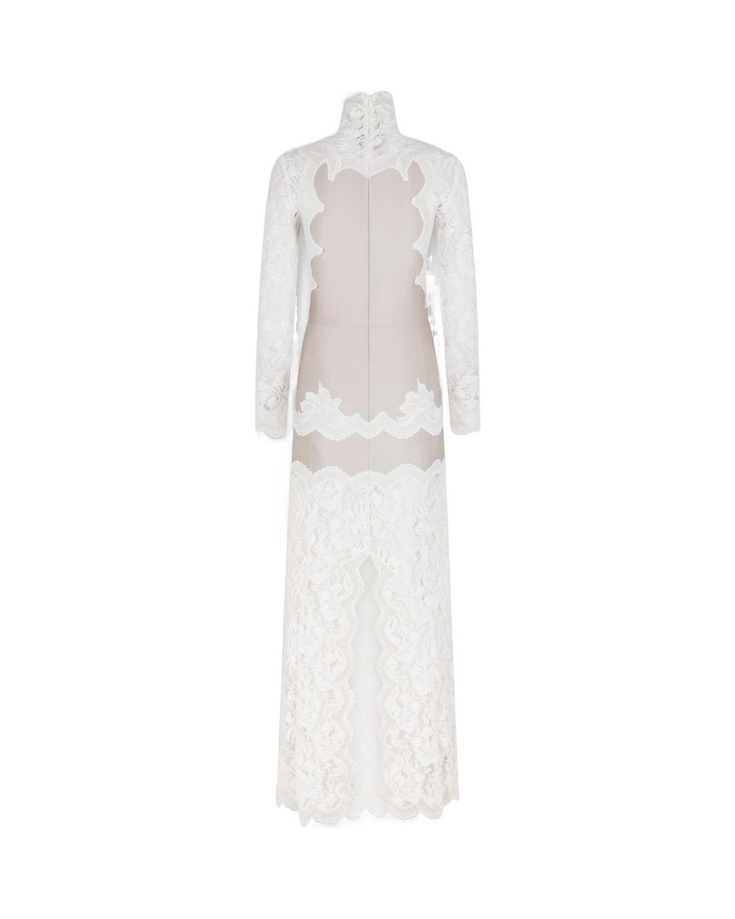 Rabanne White Laced Jersey Long Dress