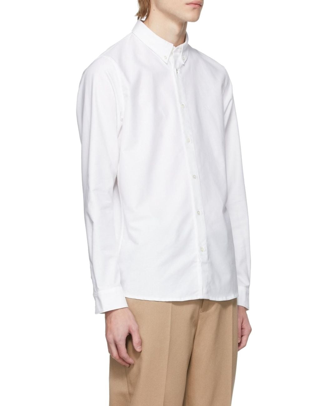 A.P.C. White Buttoned Long-Sleeved Shirt for men