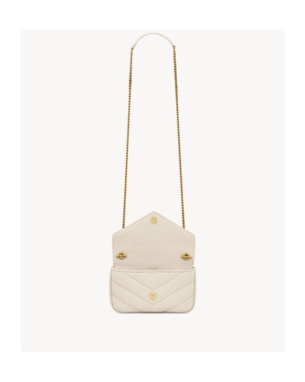 Saint Laurent Metallic Loulou Logo Plaque Mini Shouler Bag