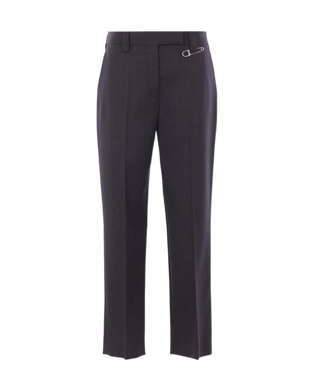 Prada Blue Safety-Pin Detailed Tailored Trousers