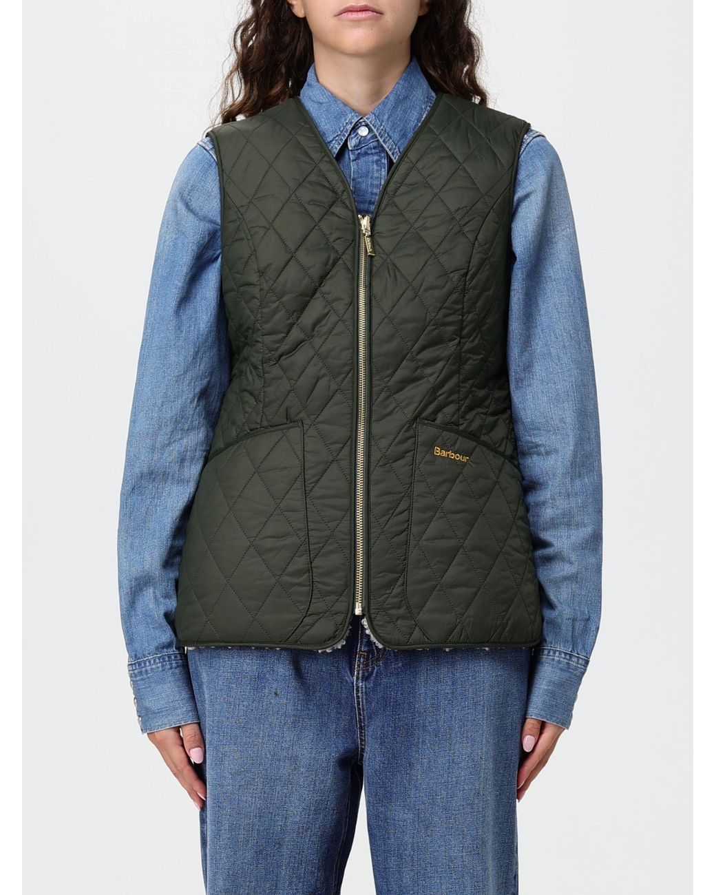 Barbour Green Zip-Up Reversible Gilet