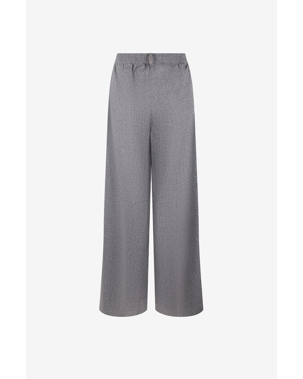 Fabiana Filippi Gray Elasticated Waistband Wide Leg Pants