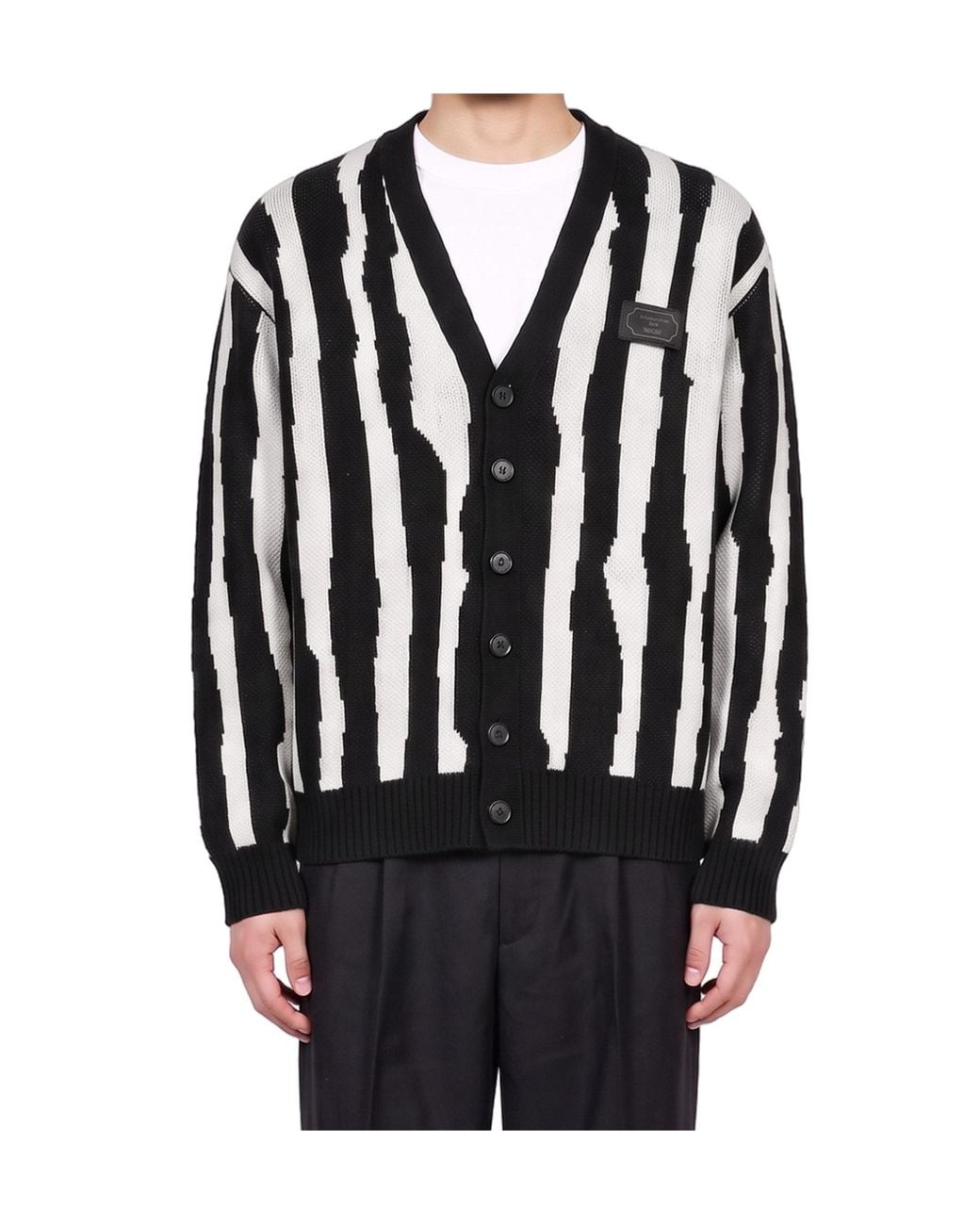 Undercover Black Long-Sleeved Knit Top for men