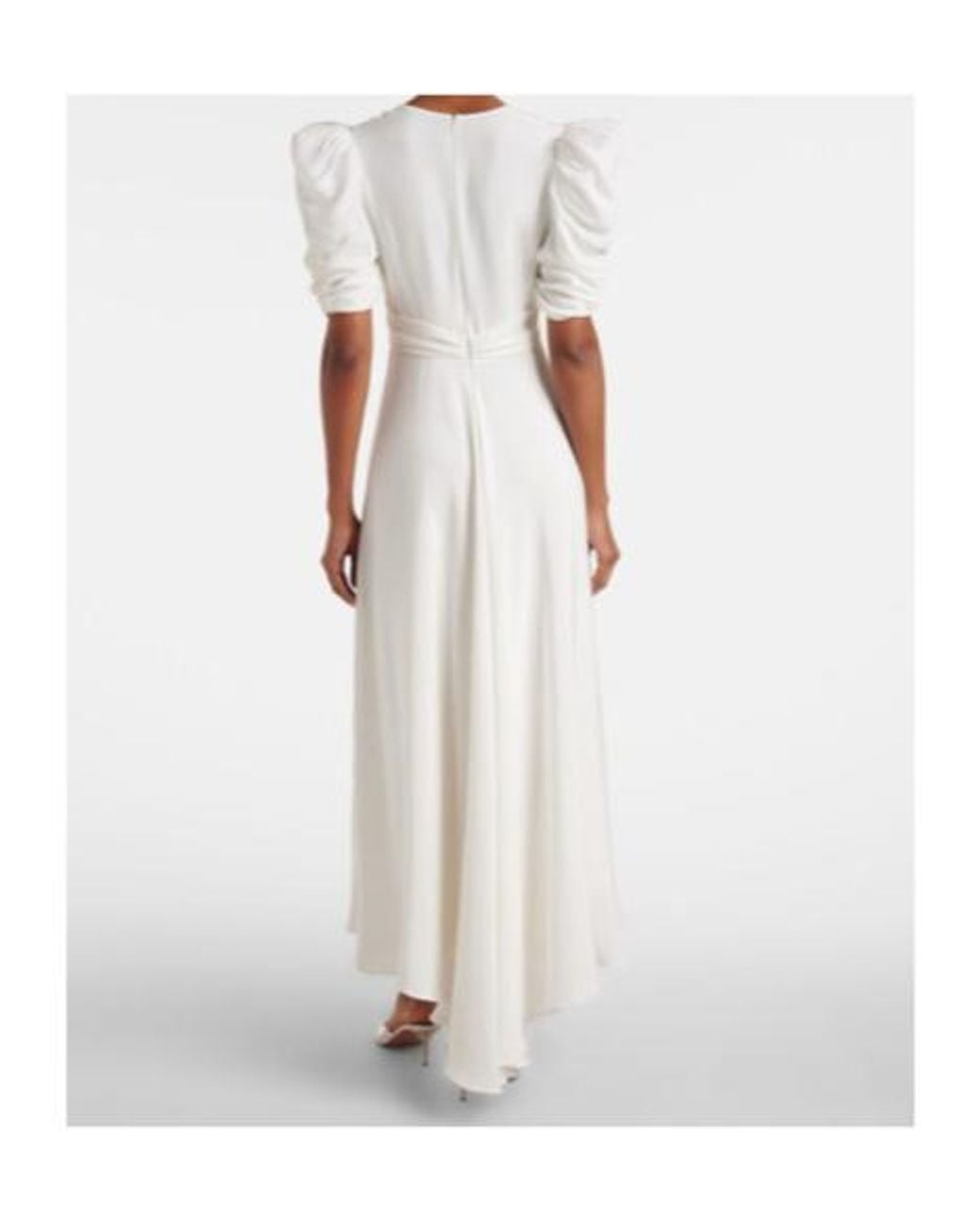 Rodarte White Floral-Appliqué Silk Crêpe Gown