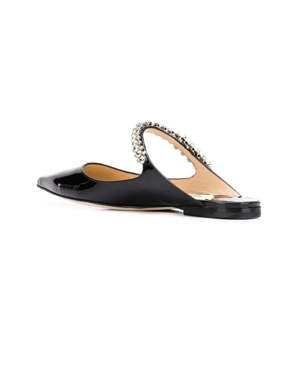Jimmy Choo White Bing Crystal-Embellished Pointed Flats