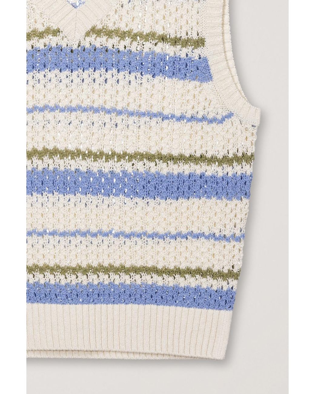 DUNST Gray Striped Chunky-Knit Vest for men