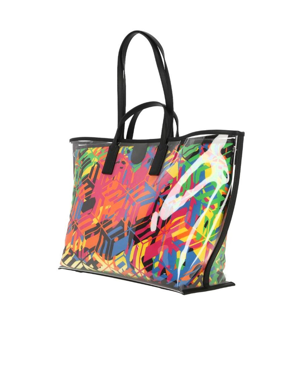 MCM Red Abstract Pattern Printed Tote Bag