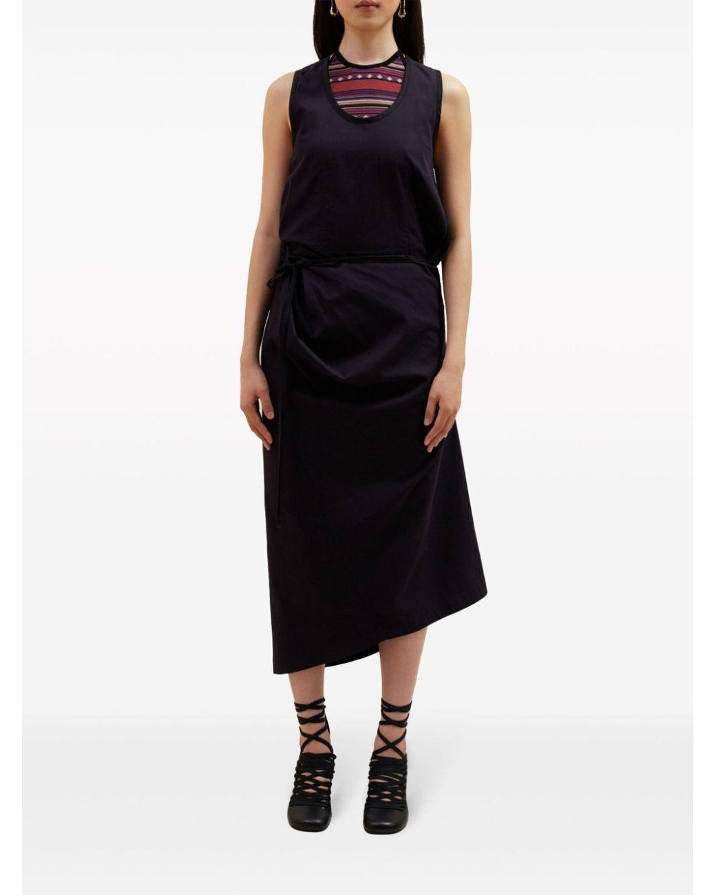 Lemaire Blue Sleeveless Wrap Dress