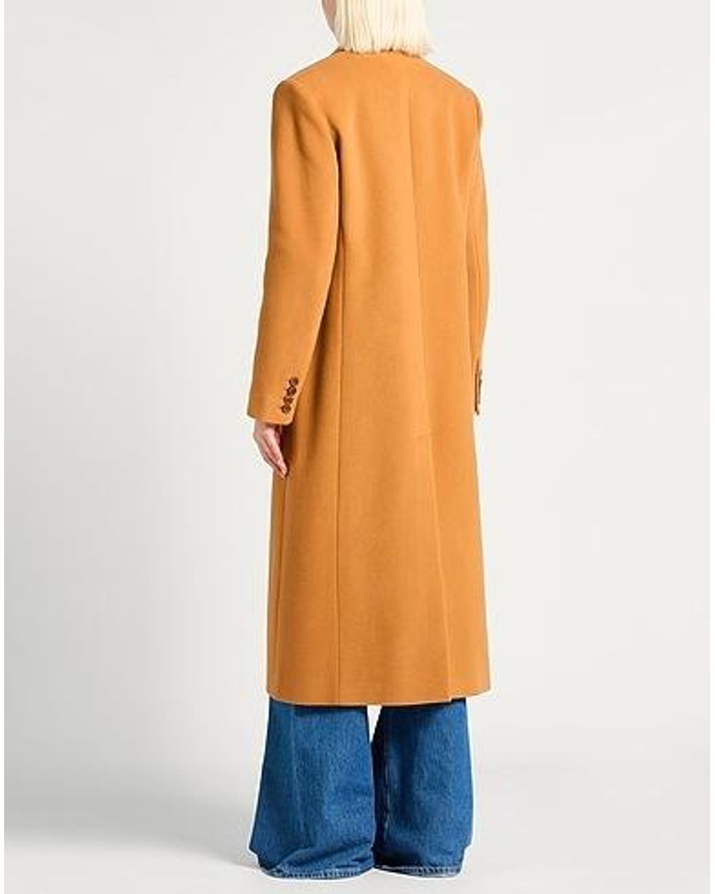 Isabel Marant Orange A Simple And Long Woolen Overcoat