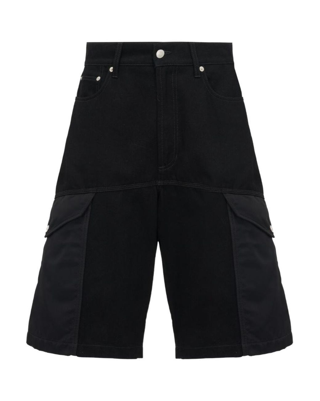 【Alexander McQueen】HYBRID DENIM SHORTS◆774968QYAAC McQueen Hybrid Denim Cargo Shorts in Black for Men | Lyst