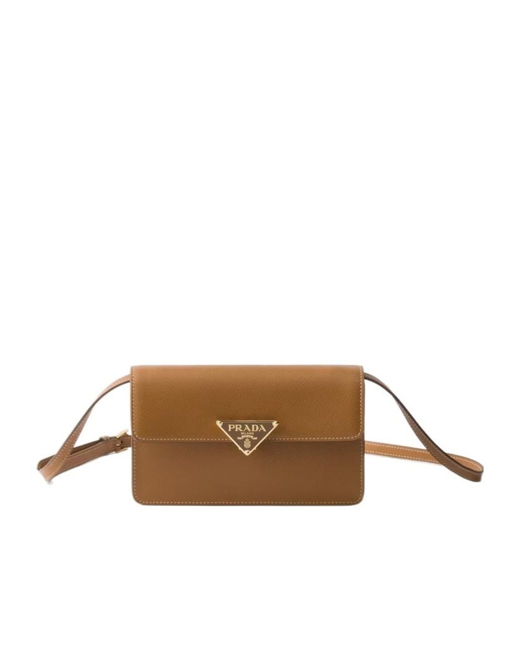 Prada Brown Triangle-Logo Mini Bag