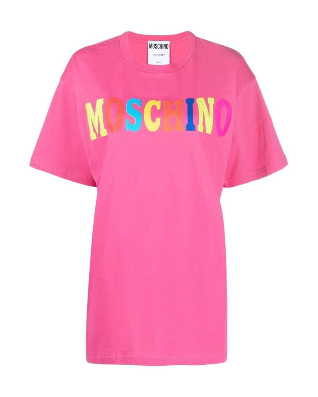 Moschino Pink Logo-Print Cotton T-Shirt